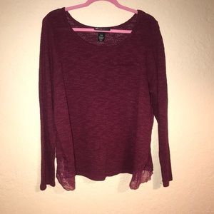Lane Bryant sweater with lace trim detail
